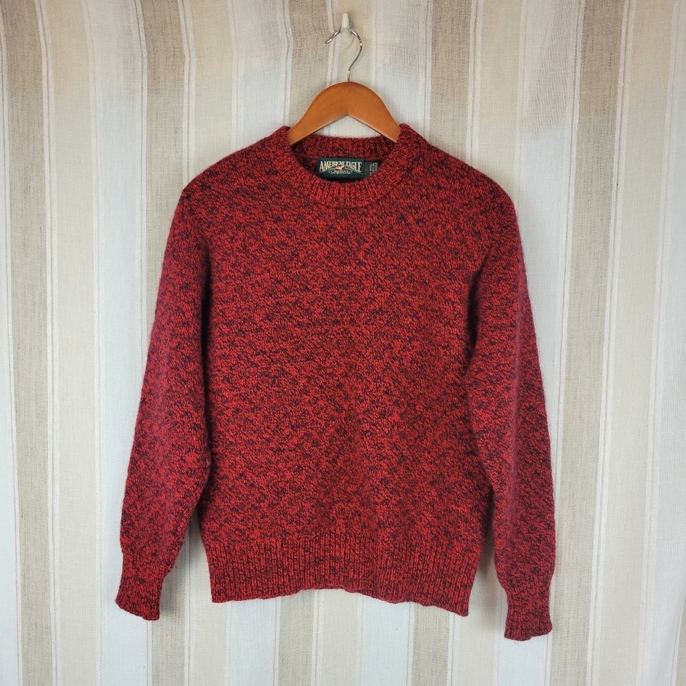 Vintage American Eagle Wool Blend‎ Crewneck Sweater Red Size Medium